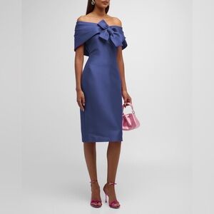 Off-Shoulder Bow Midi Dress